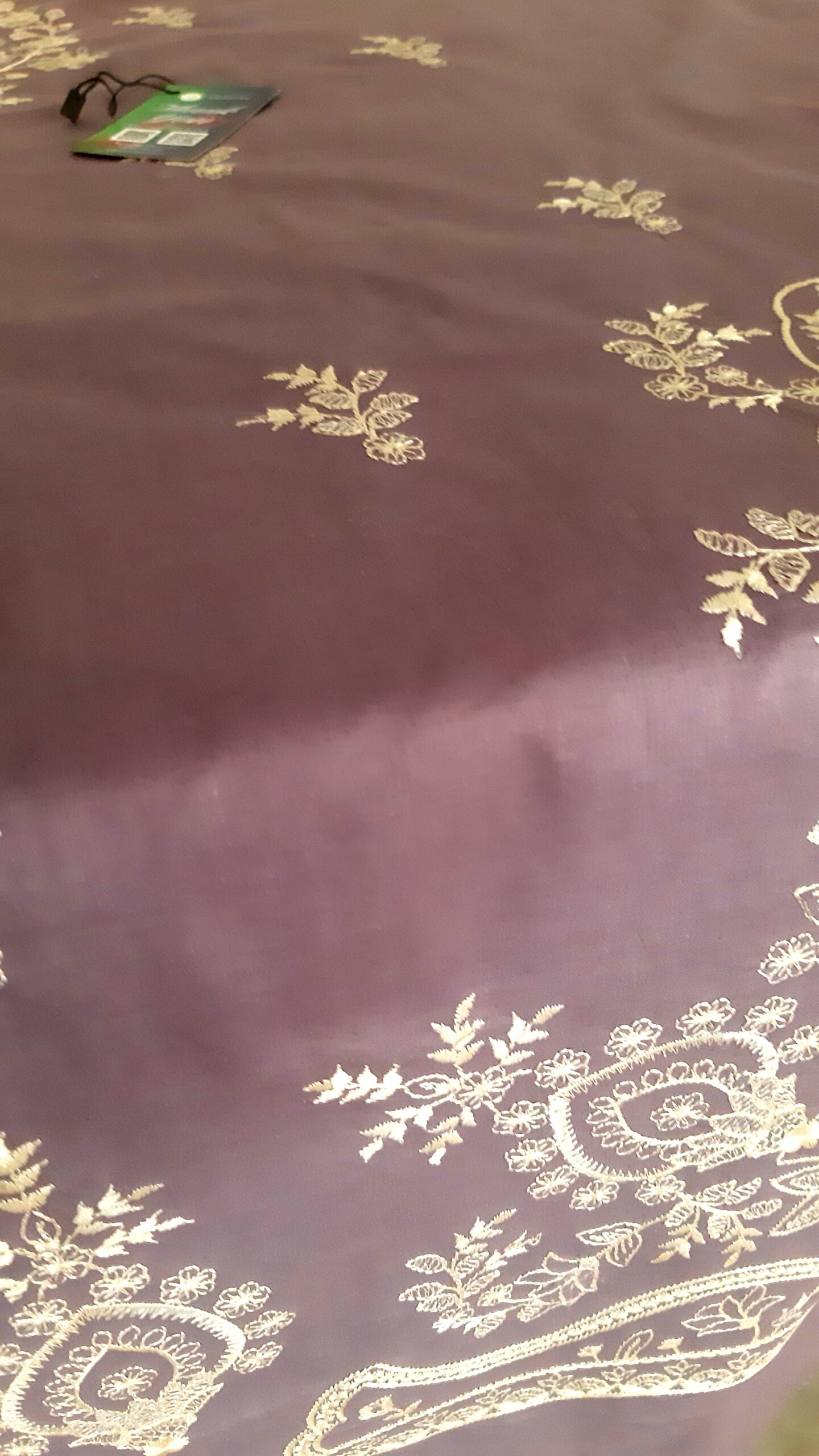 Three pieces embroidered shirt front and sleeves