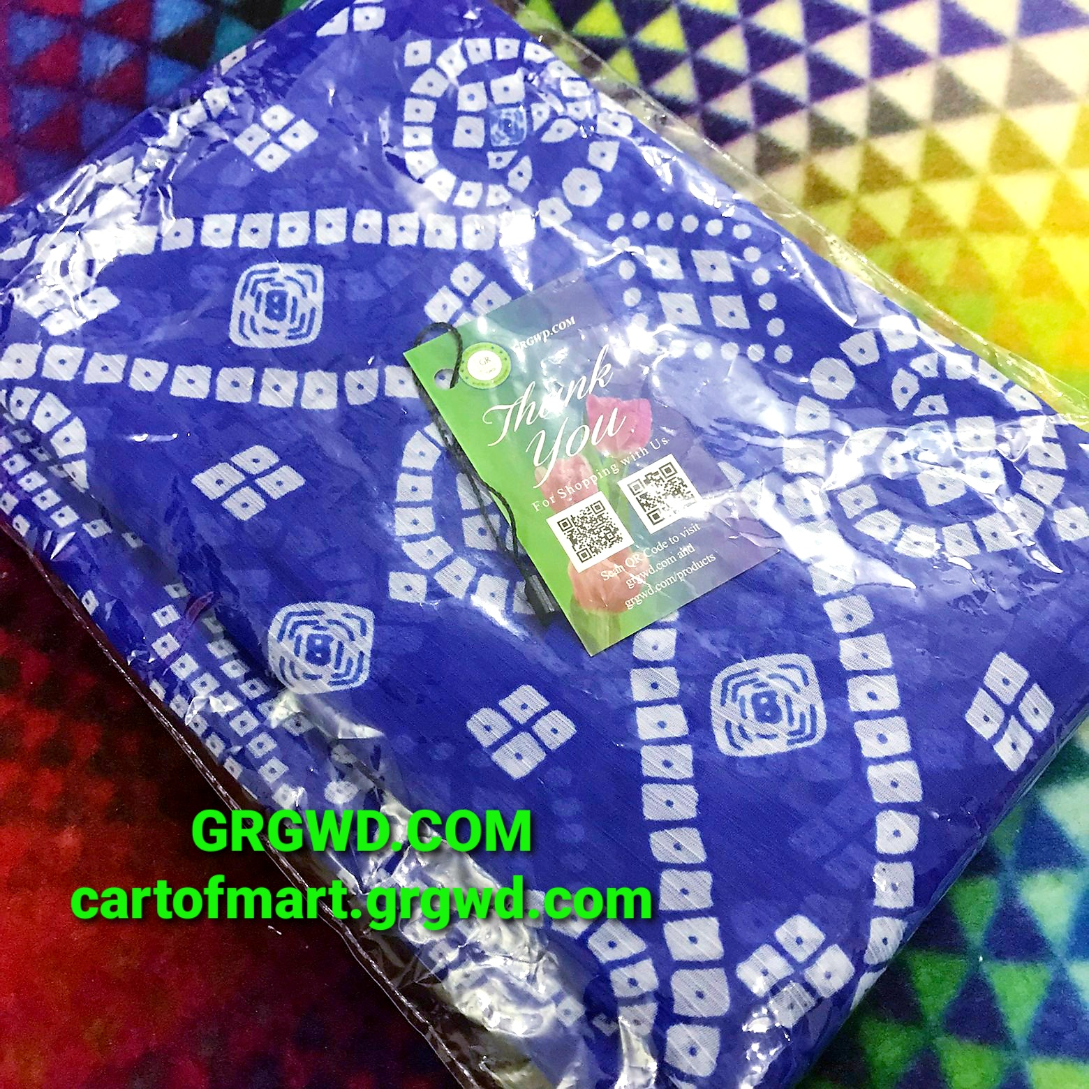 Blue color chunri crinkle chiffon dupatta GRGWD.C
